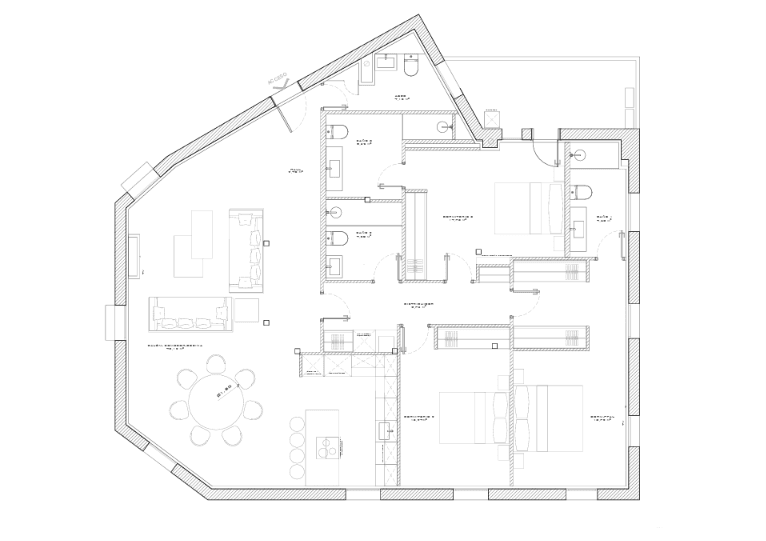Plano de planta — Luz en cuatro orientaciones y terraza privada en Lista, Barrio de Salamanca - Lista