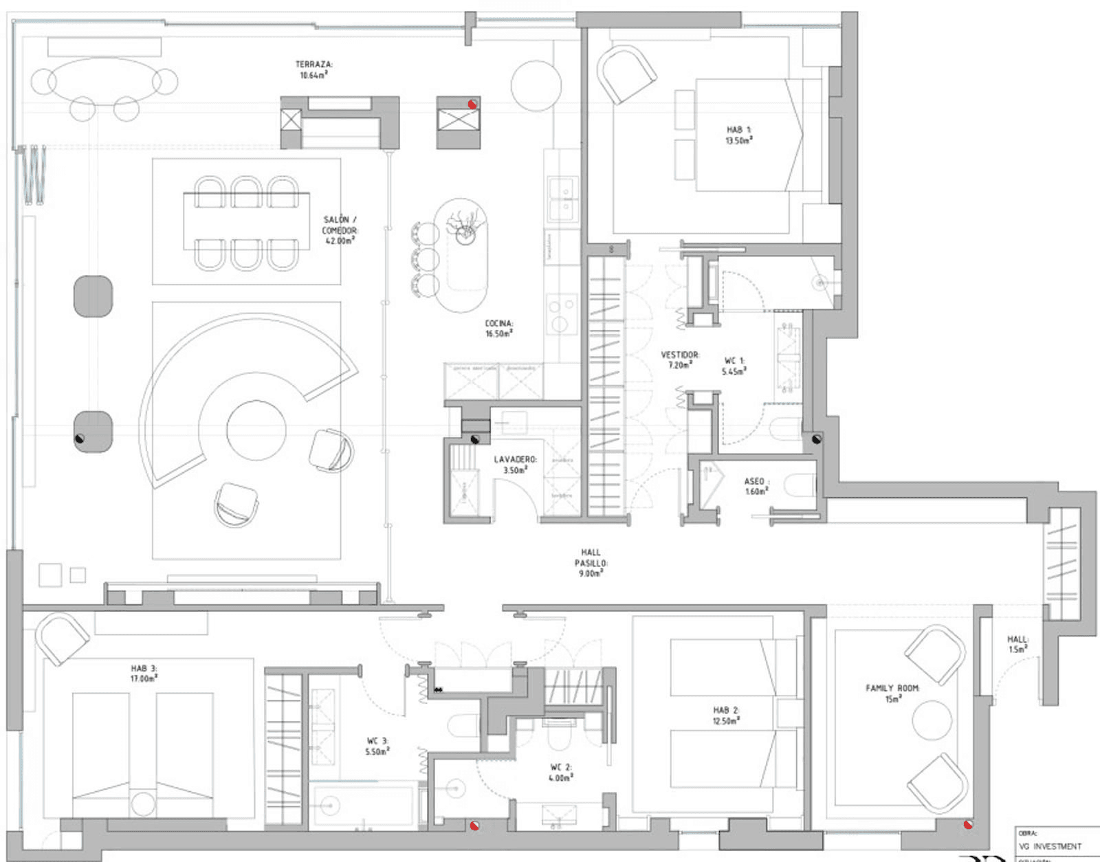 Plano de planta — Amplitud, terraza y vida sofisticada en Castellana, Barrio de Salamanca - Castellana