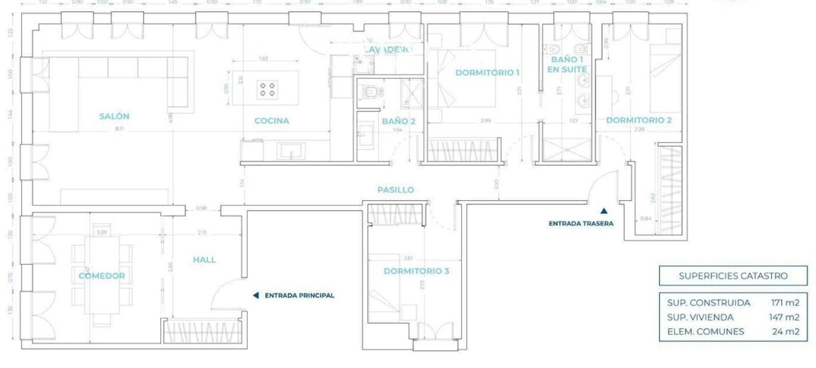 Plano de planta — Amplitud, garaje y confort cotidiano en Chamberí, Chamberí - Gaztambide