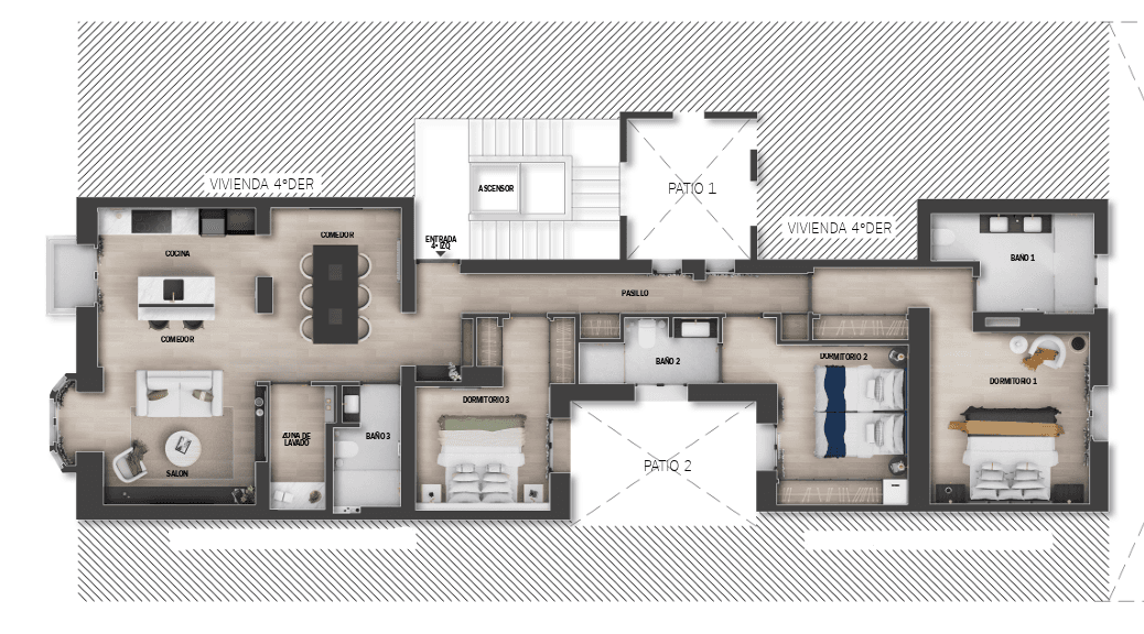 Plano de planta — Arquitectura clásica y confort actual en Goya, Barrio de Salamanca - Goya