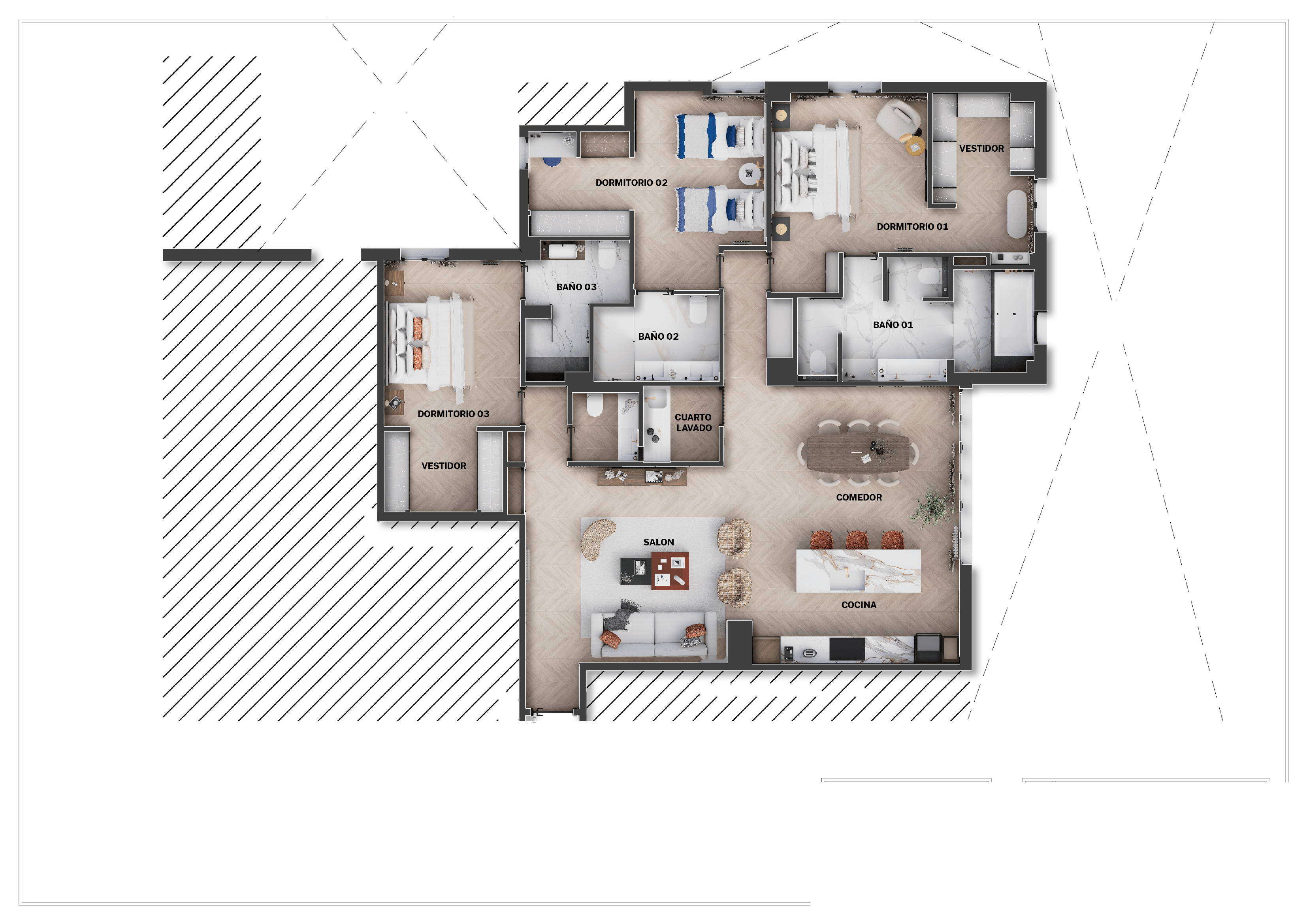 Plano de planta — Amplitud y acabados cuidados en Lista, Barrio de Salamanca - Lista