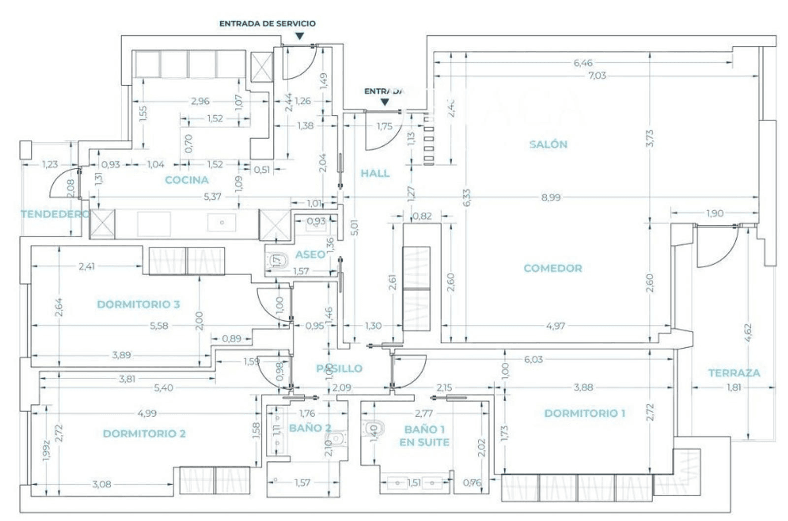 Plano de planta — Amplitud y conexión exterior en Lista, Barrio de Salamanca - Lista