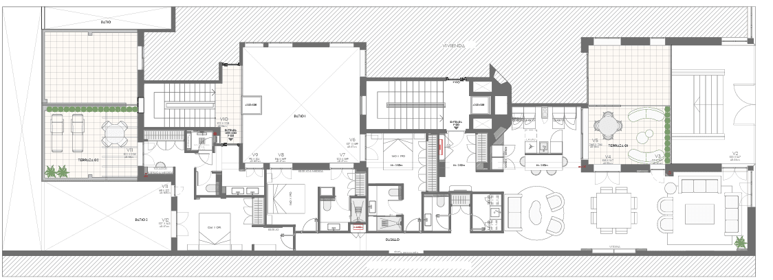 Plano de planta — Terraza de 40 m² y domótica en Lista, Barrio de Salamanca - Lista