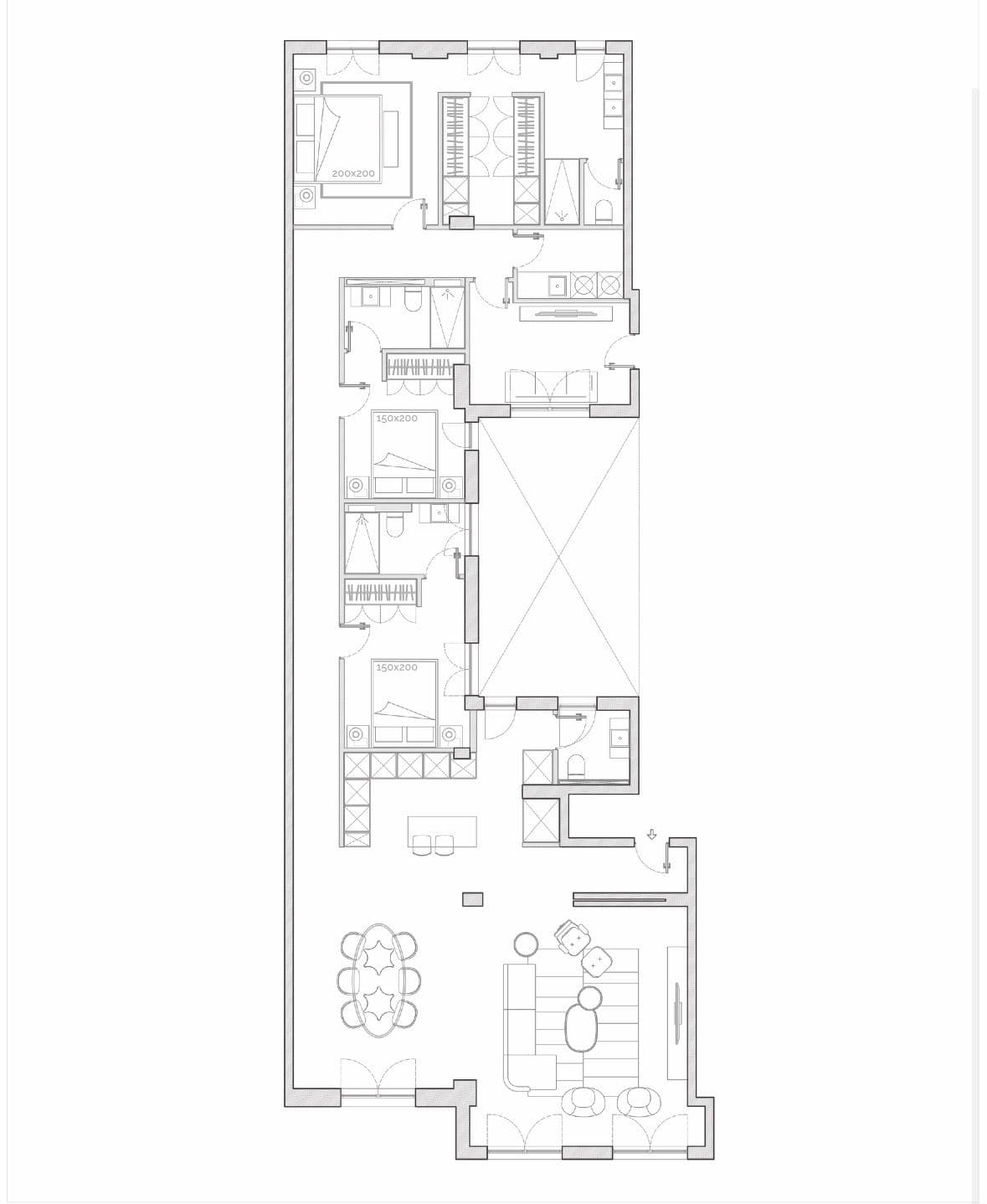 Plano de planta — Luz de mañana y confort sofisticado en Goya, Barrio de Salamanca - Goya