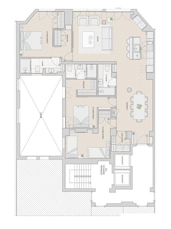 Plano de planta — Garaje y amplitud en el corazón de Goya, Barrio de Salamanca - Goya