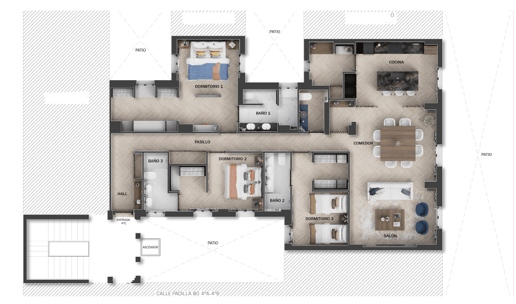 Plano de planta — Amplitud interior y confort privado en Lista, Barrio de Salamanca - Lista