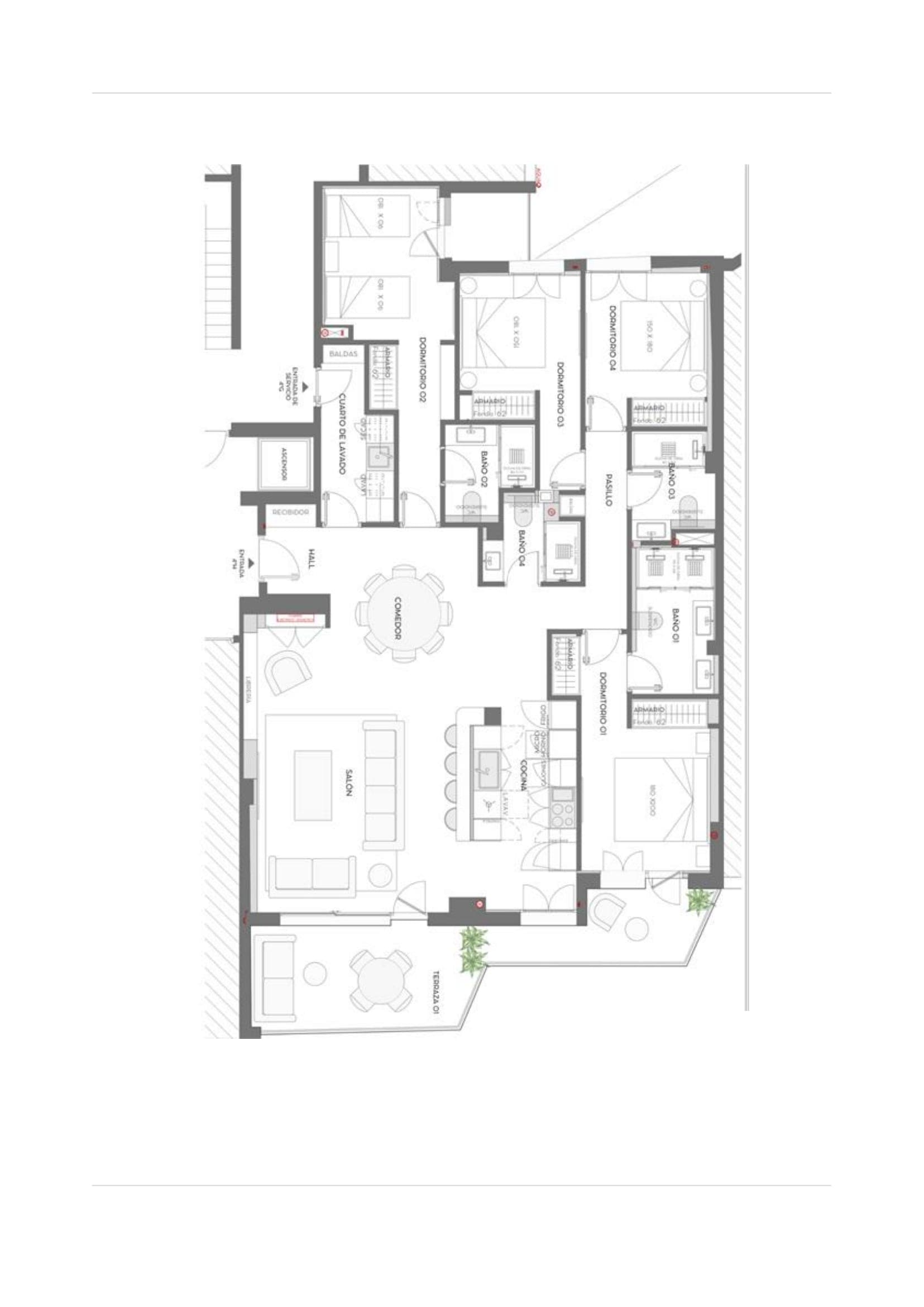Plano de planta — Terraza y garaje en 180 m² junto al Retiro, Retiro - Jerónimos