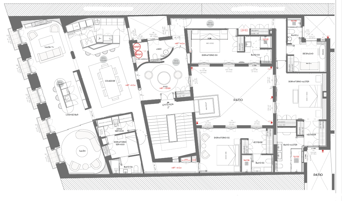 Plano de planta — Suites, vestidores y finca señorial en Justicia, Centro - Justicia