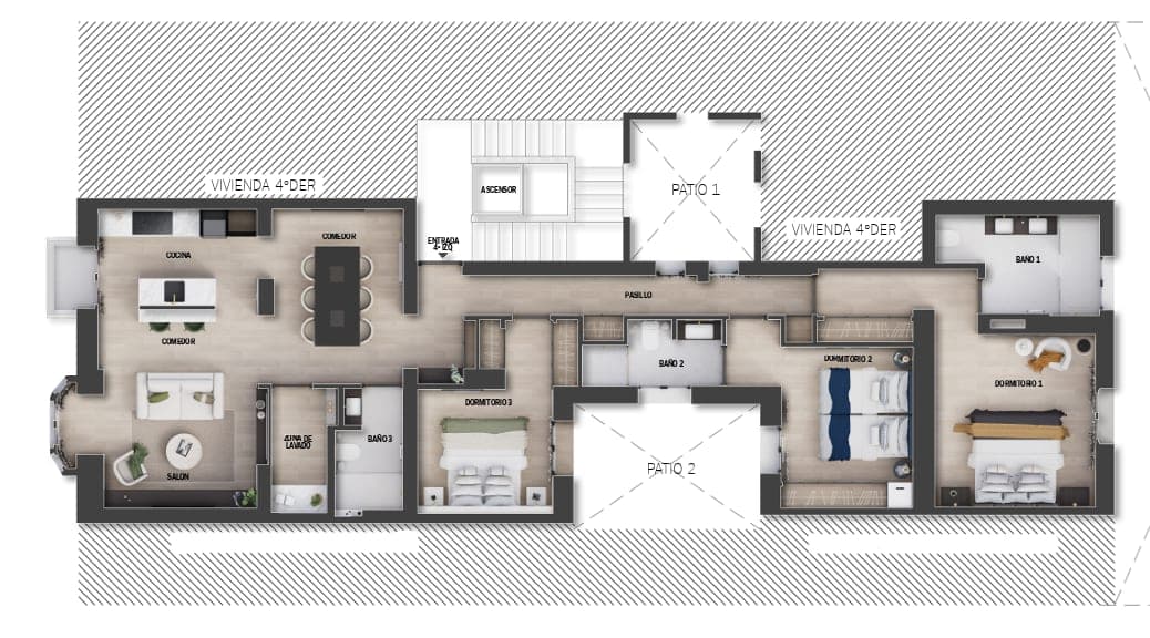 Plano de planta — Arquitectura clásica y confort actual en Goya, Barrio de Salamanca - Goya