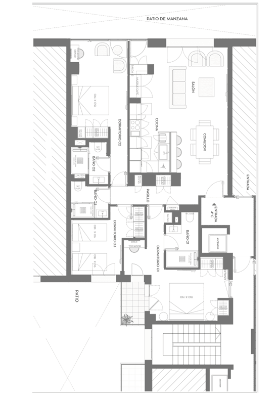Plano de planta — Gran tamaño, terraza y garaje en Castellana, Chamartín - El Viso