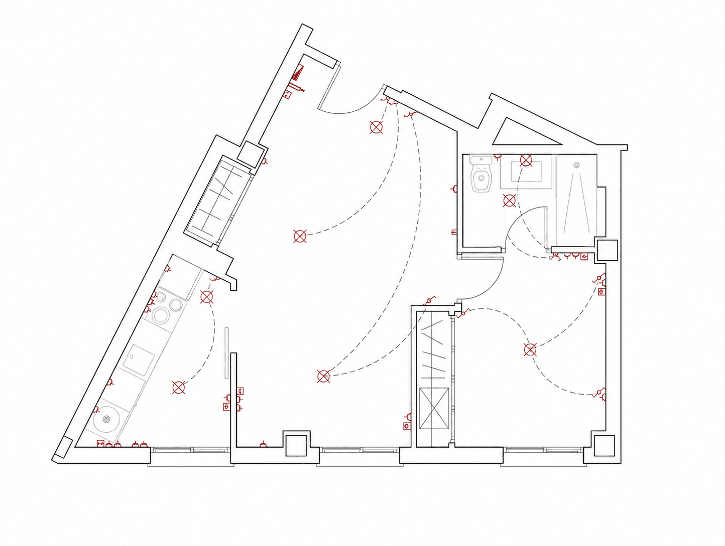 Plano de planta — Una vivienda eficiente con garaje privado en Goya, Barrio de Salamanca - Goya