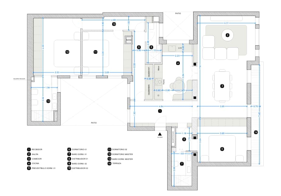 Plano de planta — Una residencia clásica para transformar en Salamanca, Barrio de Salamanca - Castellana