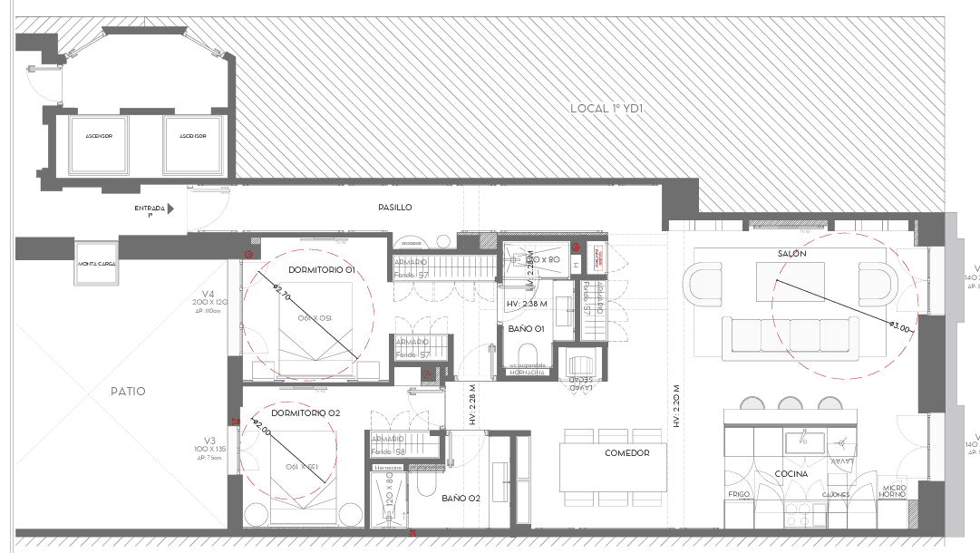 Plano de planta — Residencia moderna en una finca clásica de Lista, Barrio de Salamanca - Castellana