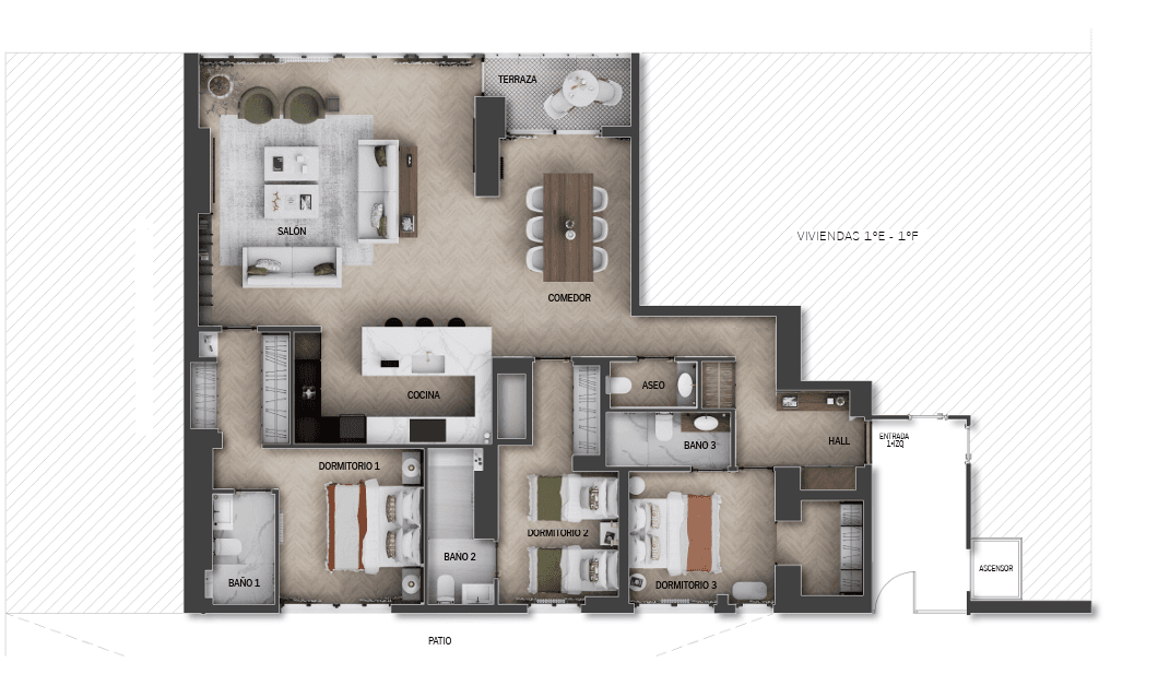 Plano de planta — Terraza y vida cómoda en Lista, Barrio de Salamanca - Lista