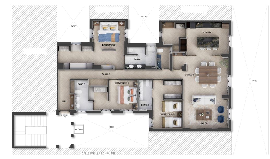 Plano de planta — Amplitud interior y confort privado en Lista, Barrio de Salamanca - Lista