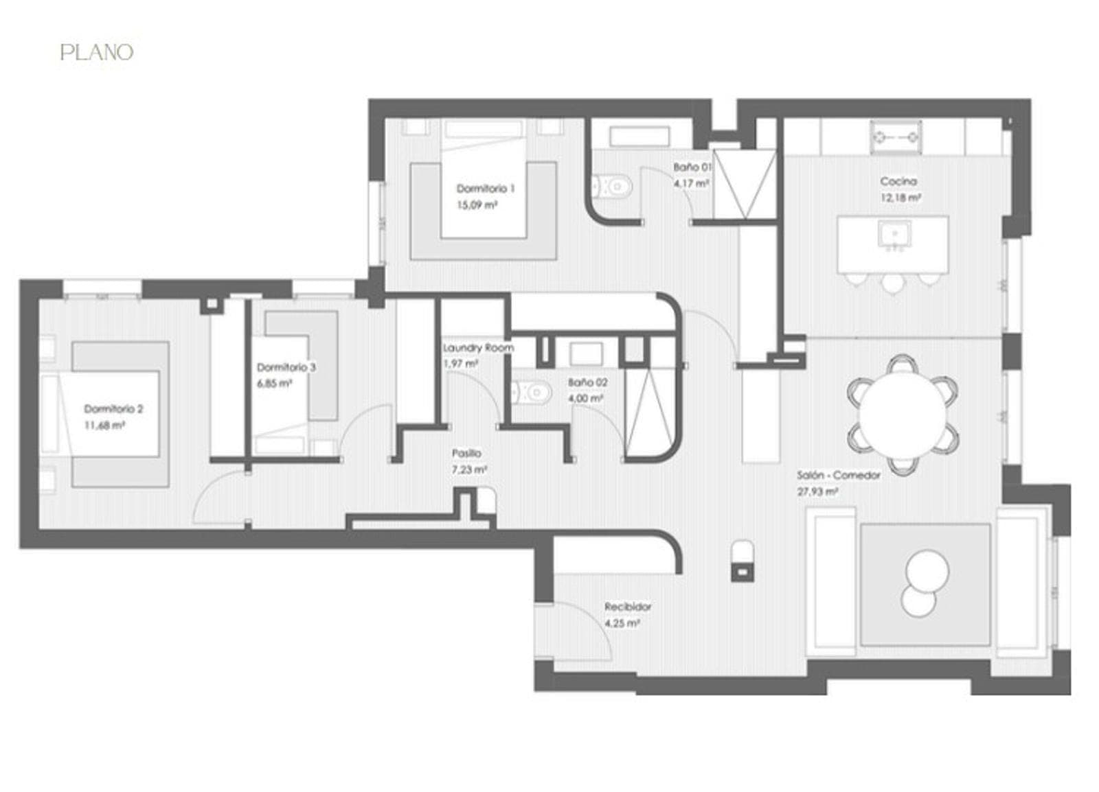 Plano de planta — Vida urbana y calma residencial en Chamberí, Chamberí - Ríos Rosas