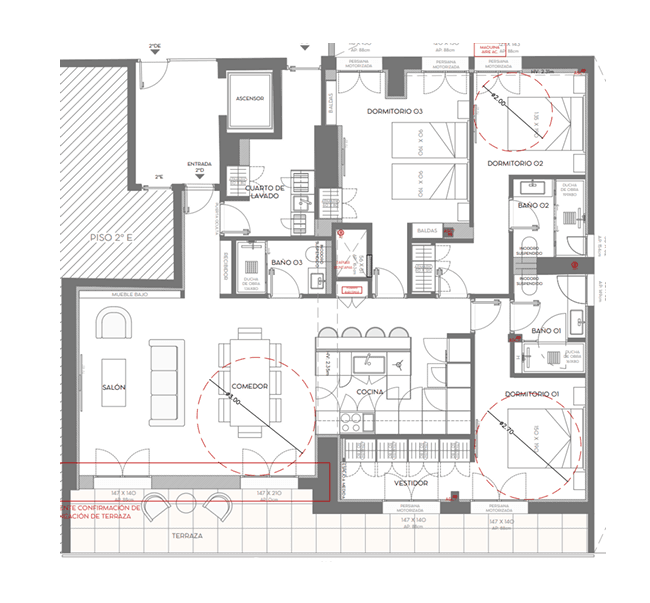 Plano de planta — Terraza, garaje y trastero en Lista, Barrio de Salamanca - Lista