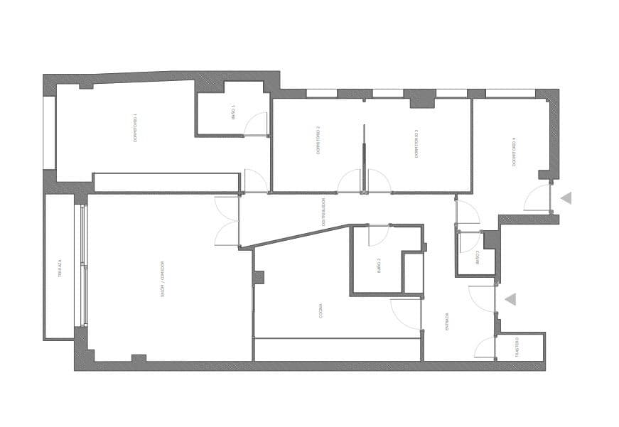 Plano de planta — Terraza, garaje y vida exterior en Almagro, Chamberí - Almagro