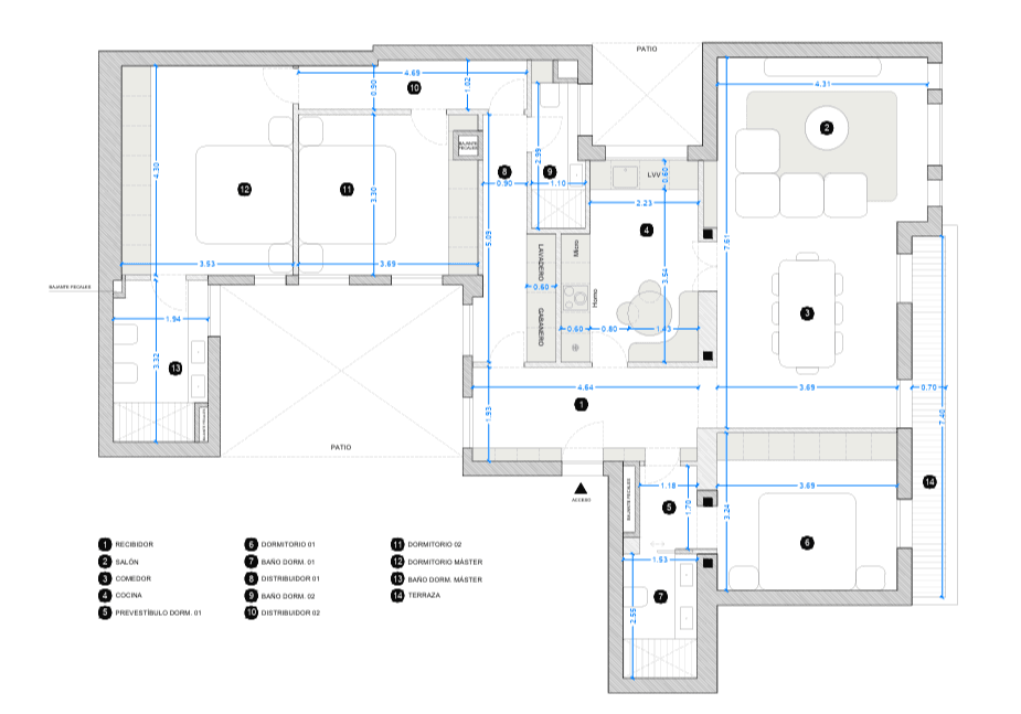 Plano de planta — Una residencia clásica para transformar en Salamanca, Barrio de Salamanca - Castellana