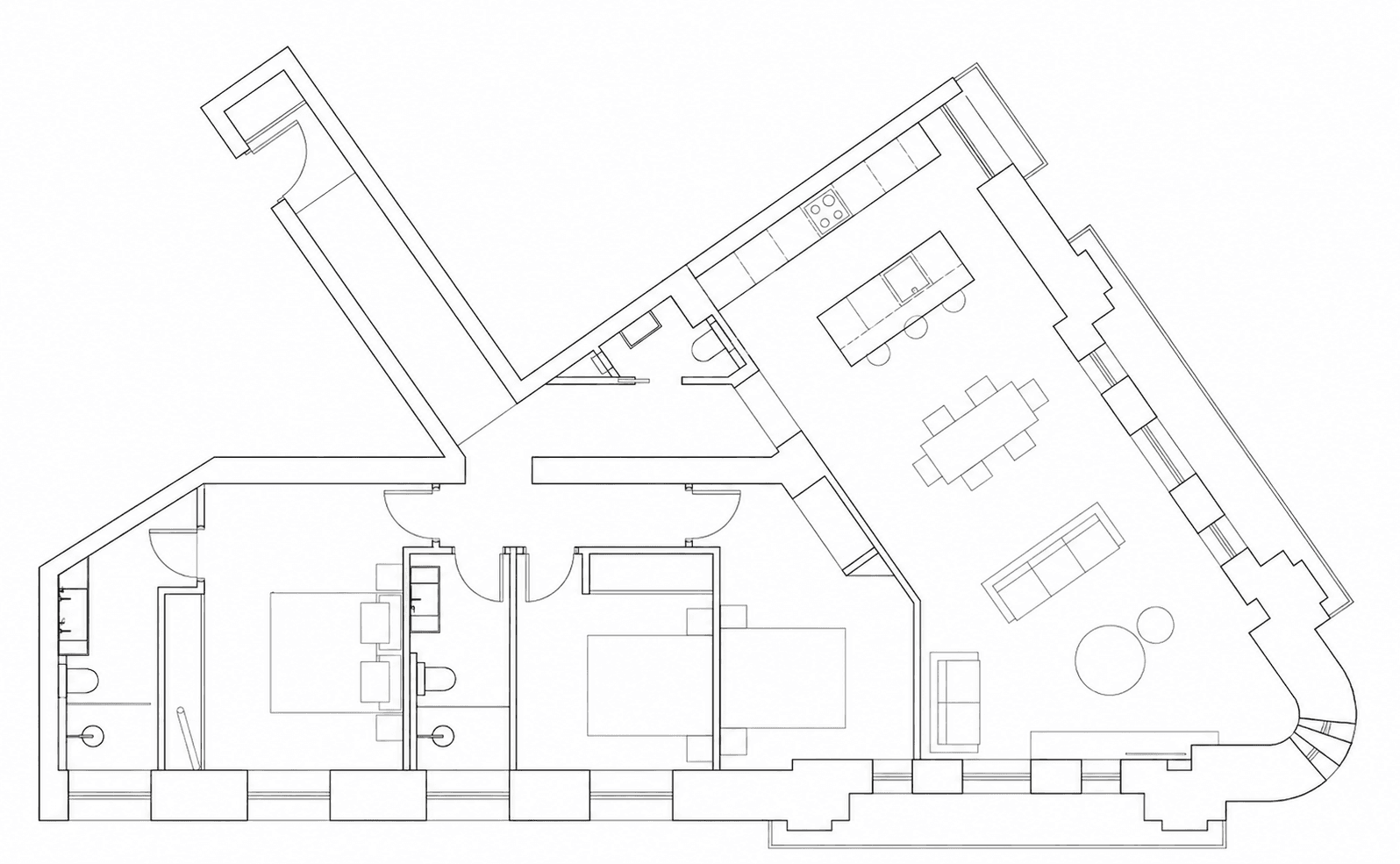 Plano de planta — Luz sur y equilibrio residencial en Goya, Barrio de Salamanca - Goya