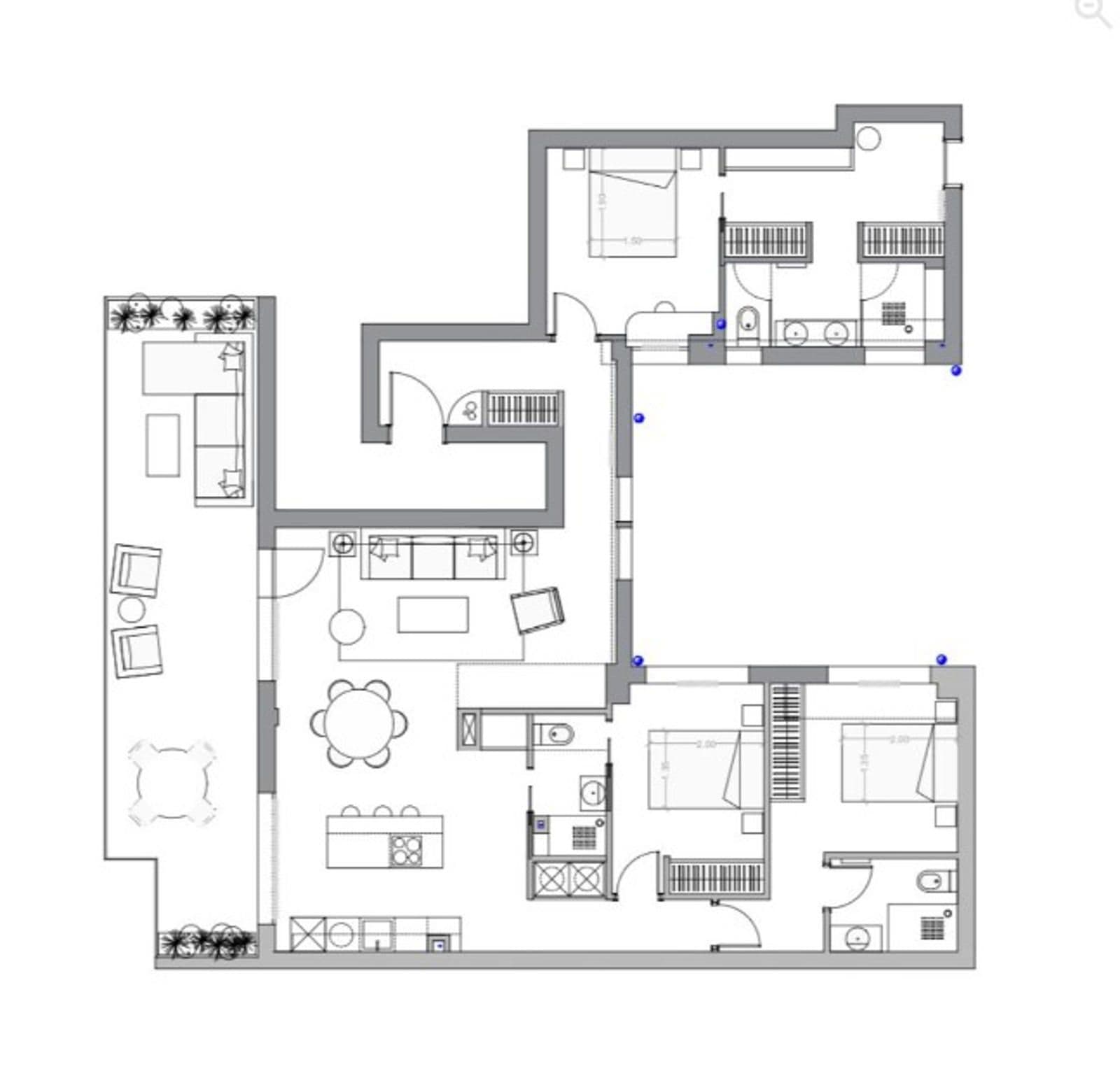 Plano de planta — Ático con terraza privada junto al Retiro, Barrio de Salamanca - Fuente del Berro