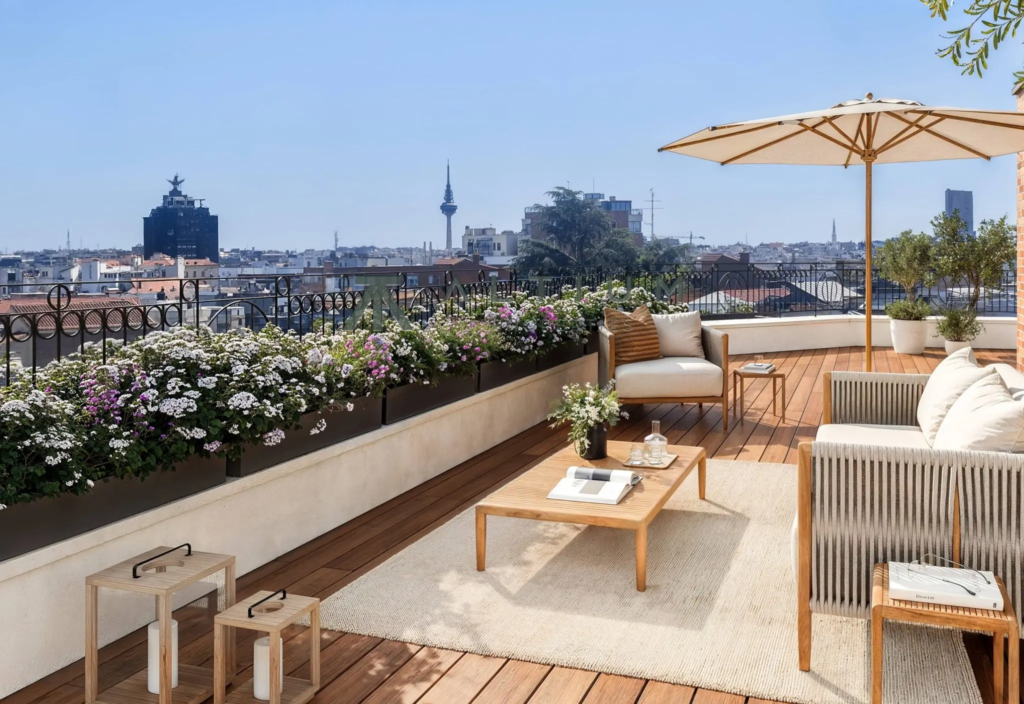 65 m² de terraza sur sobre los tejados de Almagro