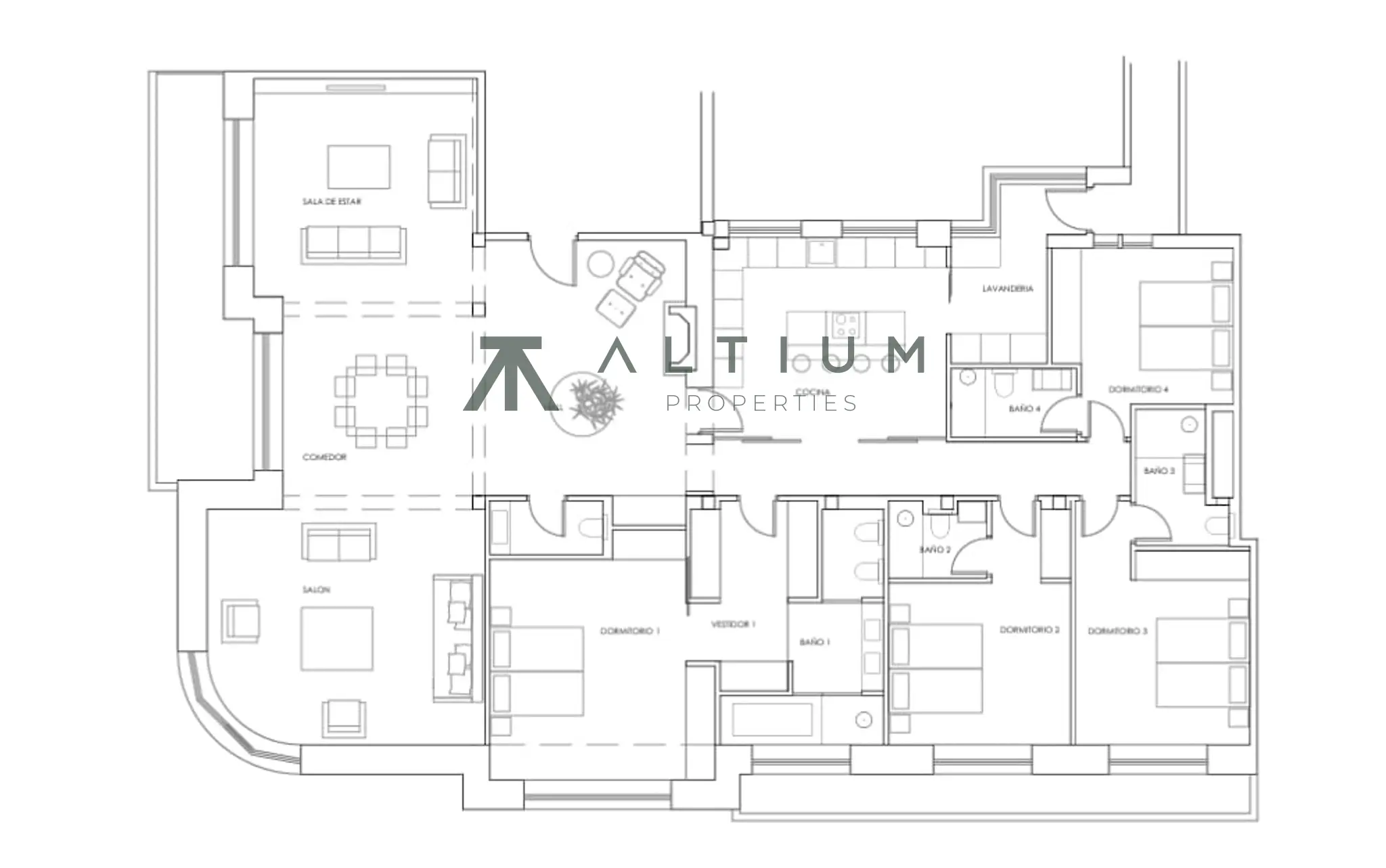 Piso de 4 dormitorios y 350 m2 en Retiro - Ibiza en venta — Gran escala familiar y luz sur en Ibiza