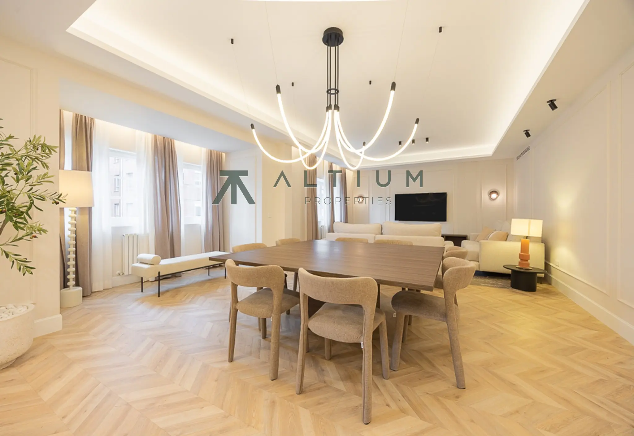 A generous living room, island kitchen and four double bedrooms