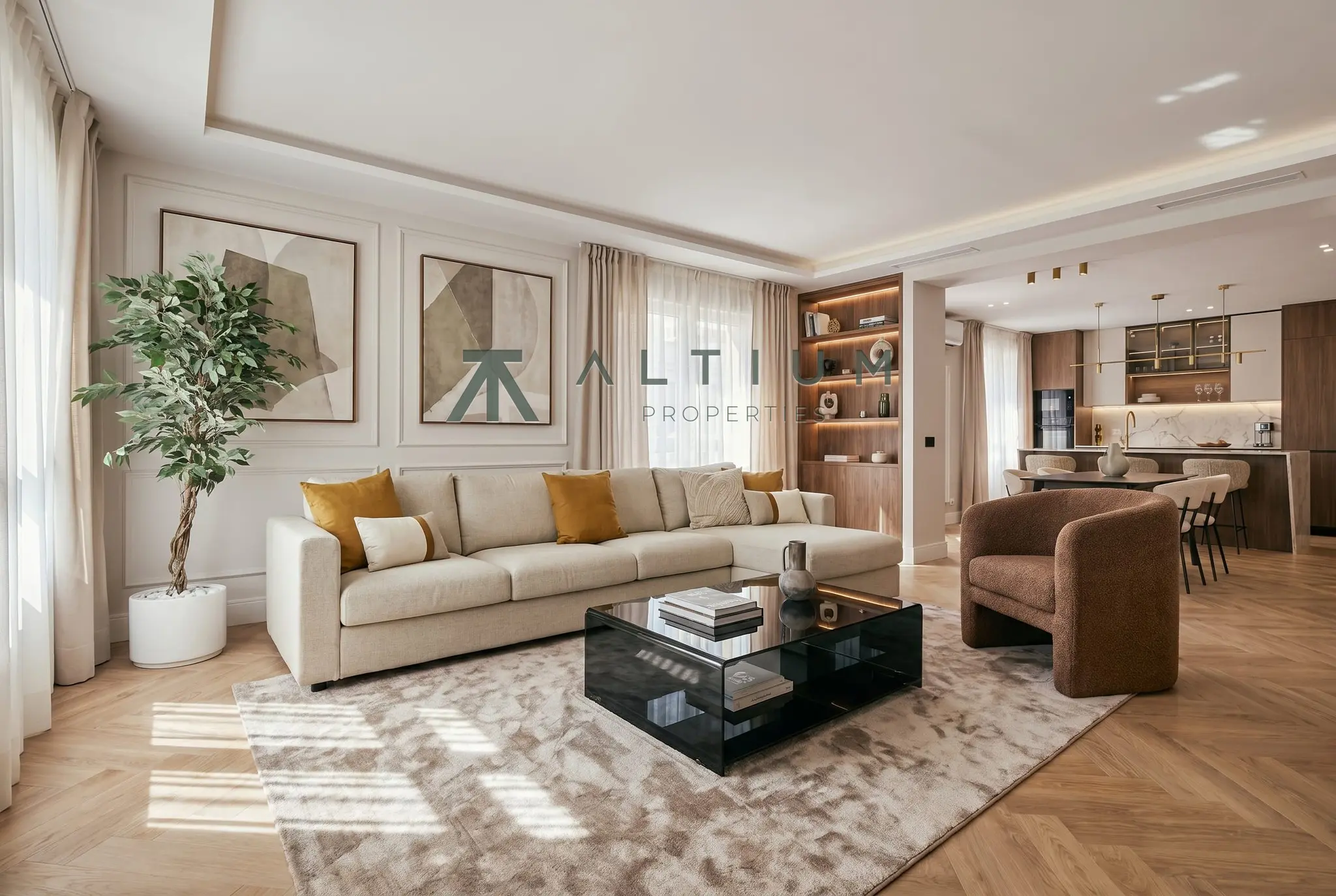 Gran zona de día y tres suites en Lista