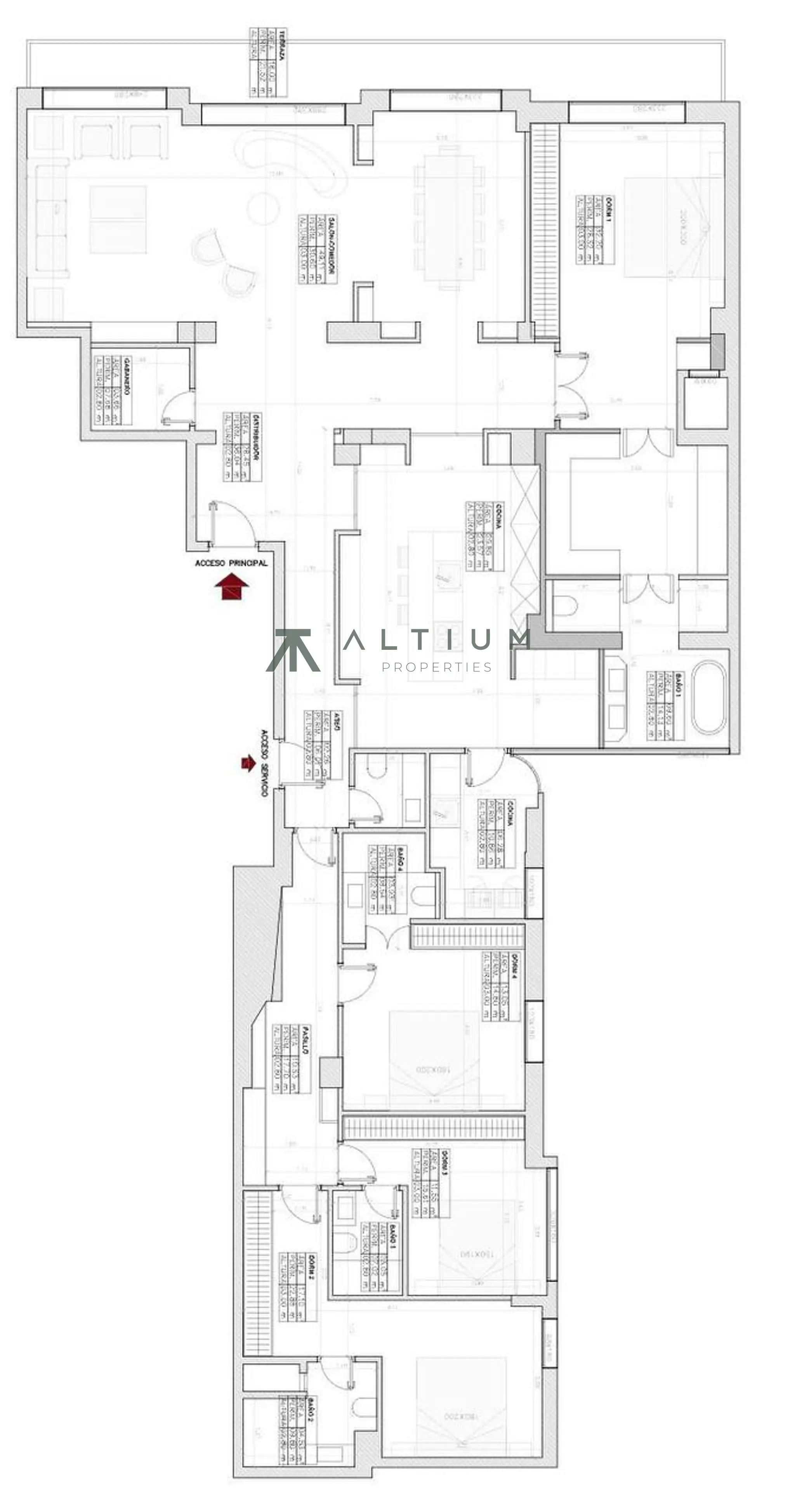 Cuatro suites y terraza en una quinta planta de Lista